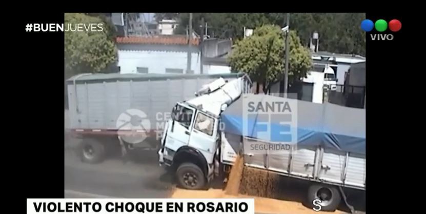 Choque de camiones en el acceso a la autopista Rosario-Córdoba | Actualidad