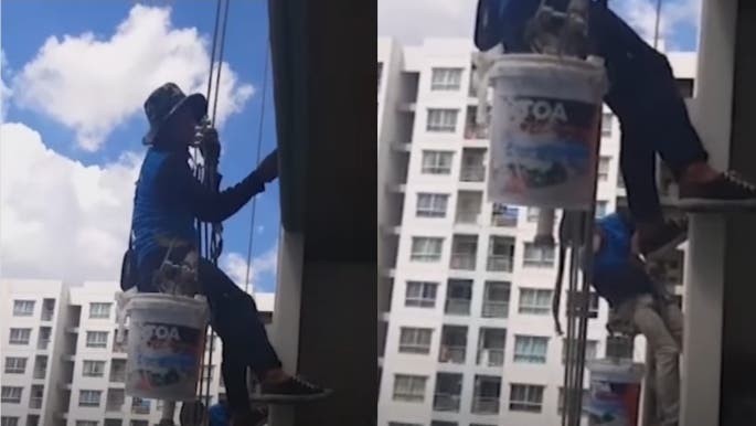 Una mujer cortó los cables de seguridad de pintores que trabajaban en el piso 32 de su edificio | Internacionales