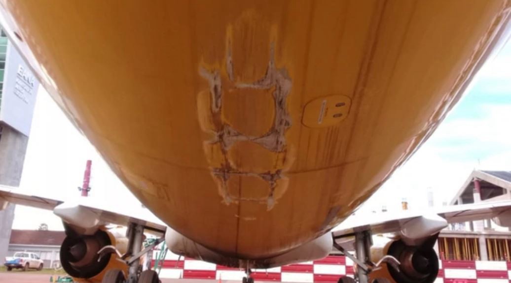 Un avión de Flybondy no pudo despegar tras chocar la cola con la pista | Actualidad