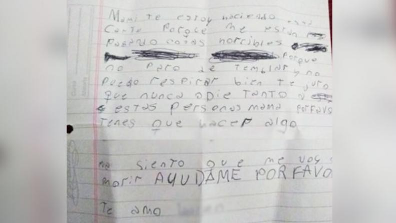 Tiene 12 años, sufre acoso escolar y pidió ayuda con una carta: "Siento que me voy a morir" | Actualidad