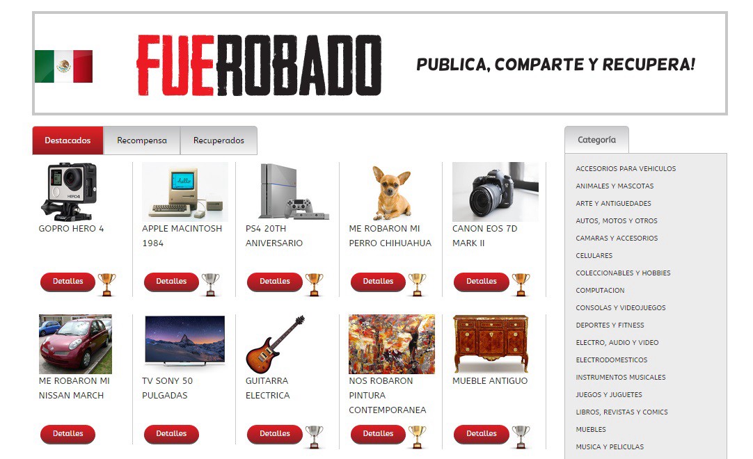 Lanzan una plataforma para reportar robos y ofrecer recompensas | Tecno