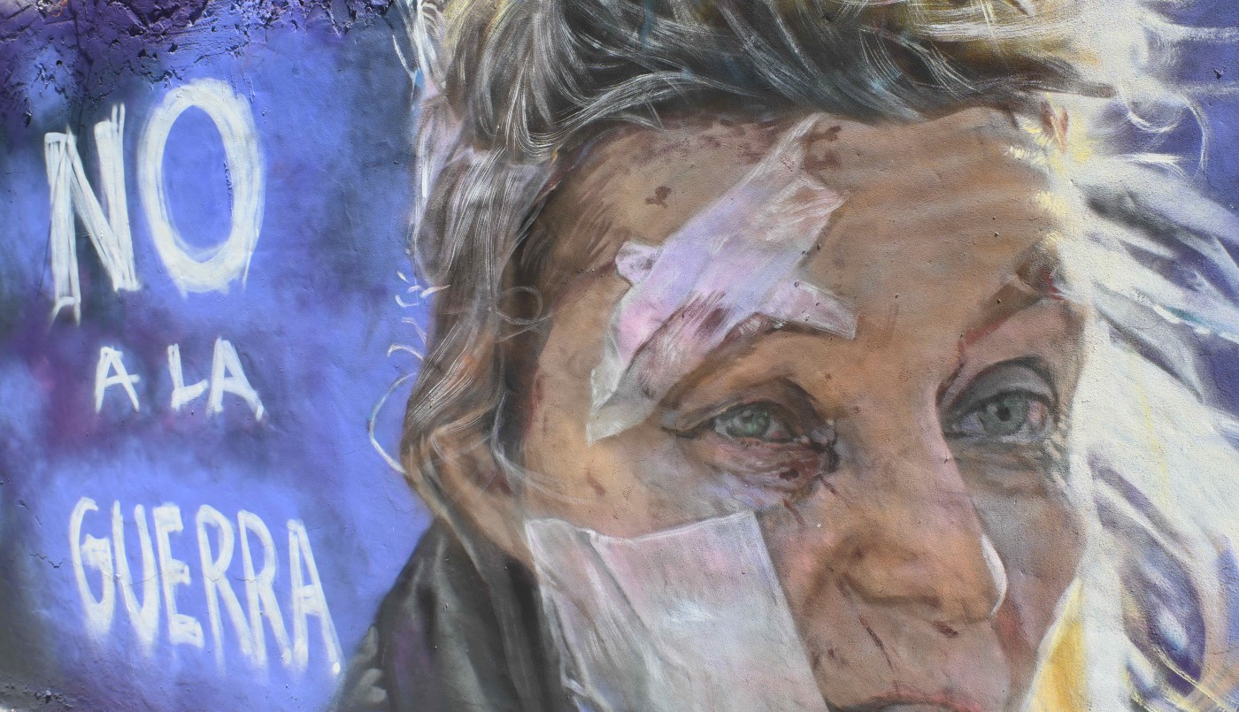 Un mural en Palermo  pide "No a la guerra" entre Rusia y Ucrania | Actualidad