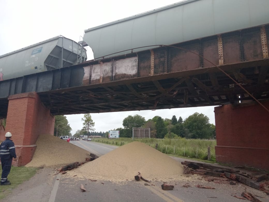 Colapsó un puente ferroviario en Rosario y cayeron vagones de un tren carguero | Actualidad