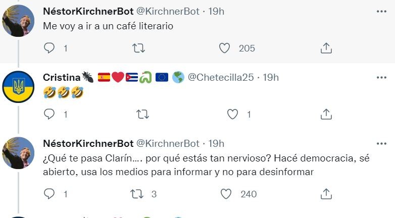 Insólita discusión en Twitter: una mujer se cruzó con bot que publica frases de Néstor Kirchner | Redes