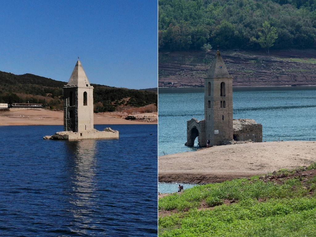 "Turismo de sequía": furor por los monumentos que emergen al bajar el nivel del agua | Internacionales