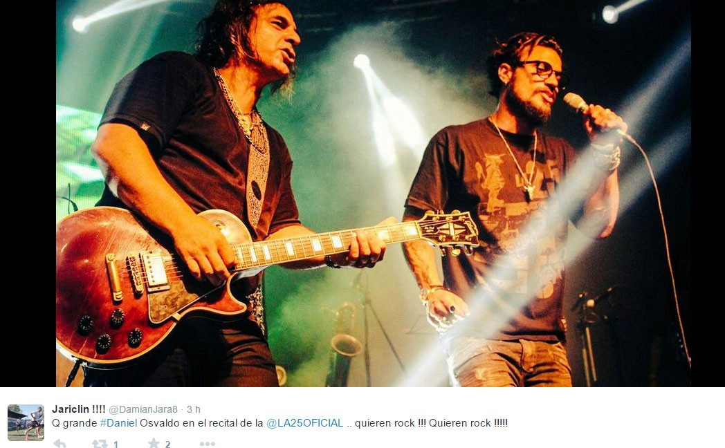 Daniel Osvaldo, goleador y rockero: subió al escenario a cantar con La 25 | Espectáculos