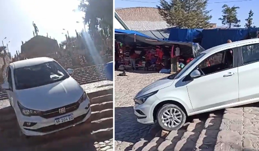 Turista quedó atascado con el auto en un monumento de Humahuaca: culpó al GPS | Actualidad