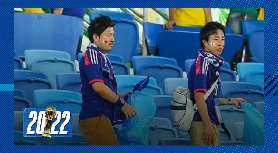 "Respetamos el lugar": hinchas japoneses se quedaron en el estadio para recolectar la basura | Qatar 2022