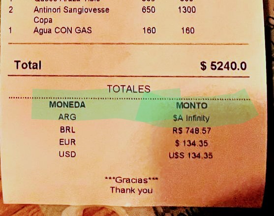 Fue a comer a un restaurante en Uruguay y aseguró que en el ticket se ríen del peso argentino | Actualidad