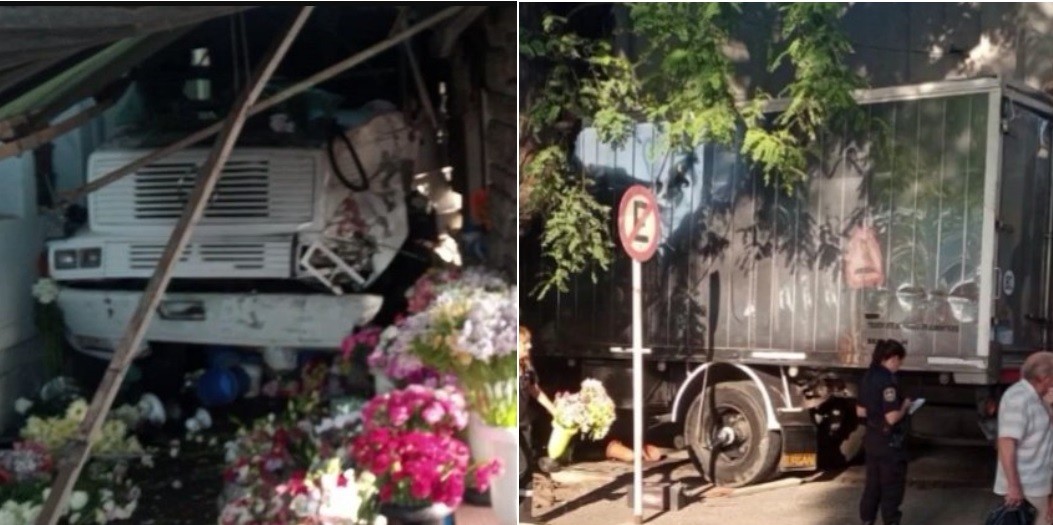 Un camión se incrustó contra un puesto de flores en Morón: dos heridos | Actualidad