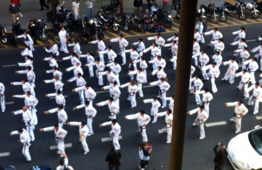 Más de cien taekwondistas se movilizaron frente al Congreso | Deportes