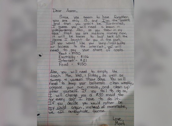 #EsViral: la carta de una madre a su hijo de 13 años que le pidió “independencia” | Curiosidades