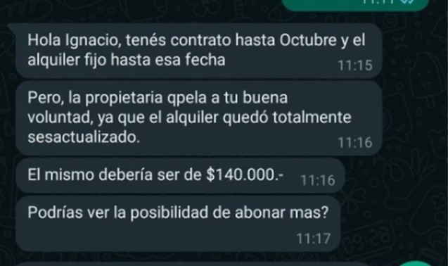 "Entre la espada y la pared": alquila, le pidieron aumentar el valor por fuera del contrato y no sabe si le renovarán | Actualidad