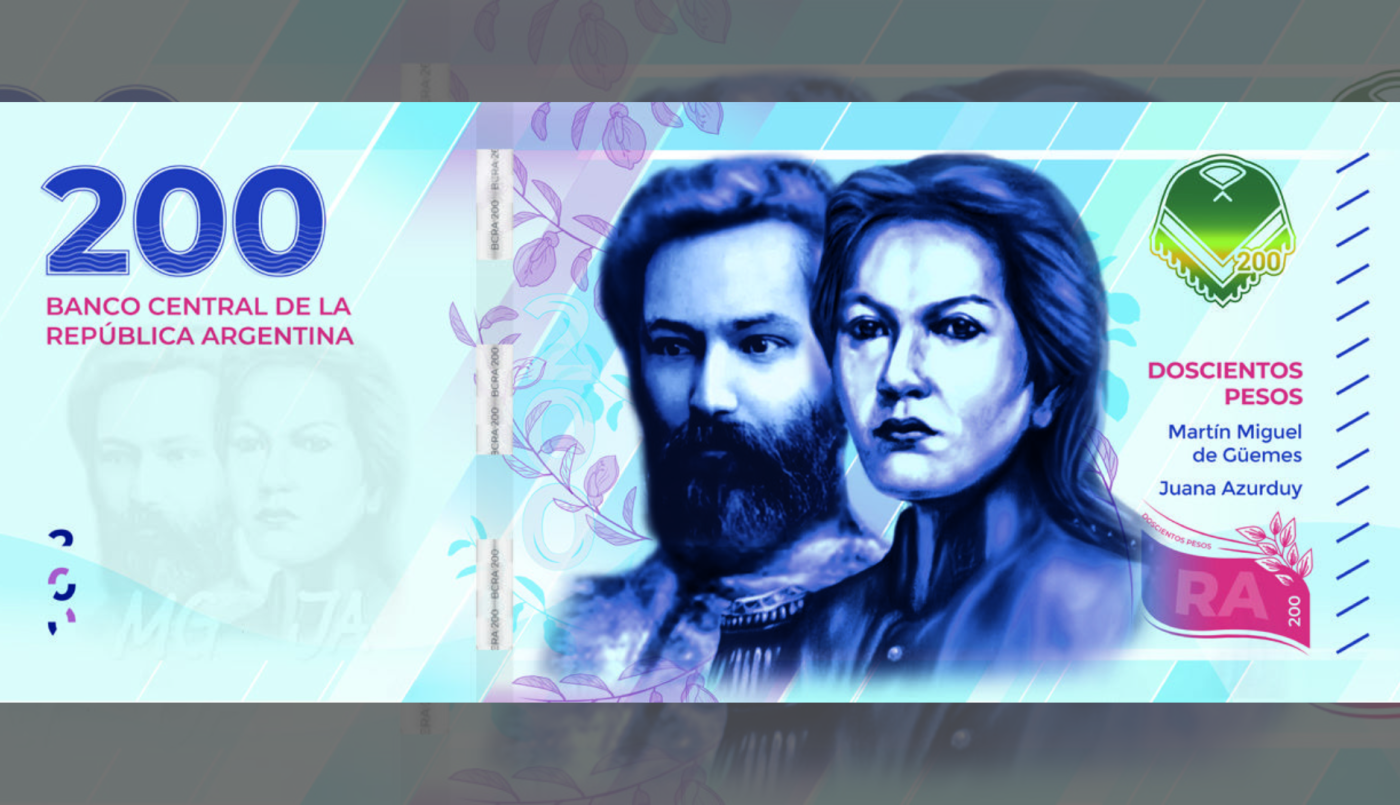 El Banco Central presentó oficialmente el billete de $200 con la figura del Gral. Güemes y Juana Azurduy | Economía