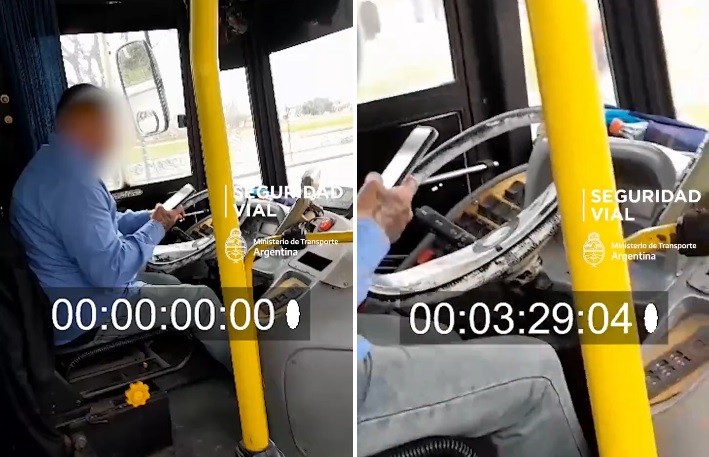 Suspenden la licencia de conducir a un colectivero por utilizar el celular mientras manejaba | Actualidad