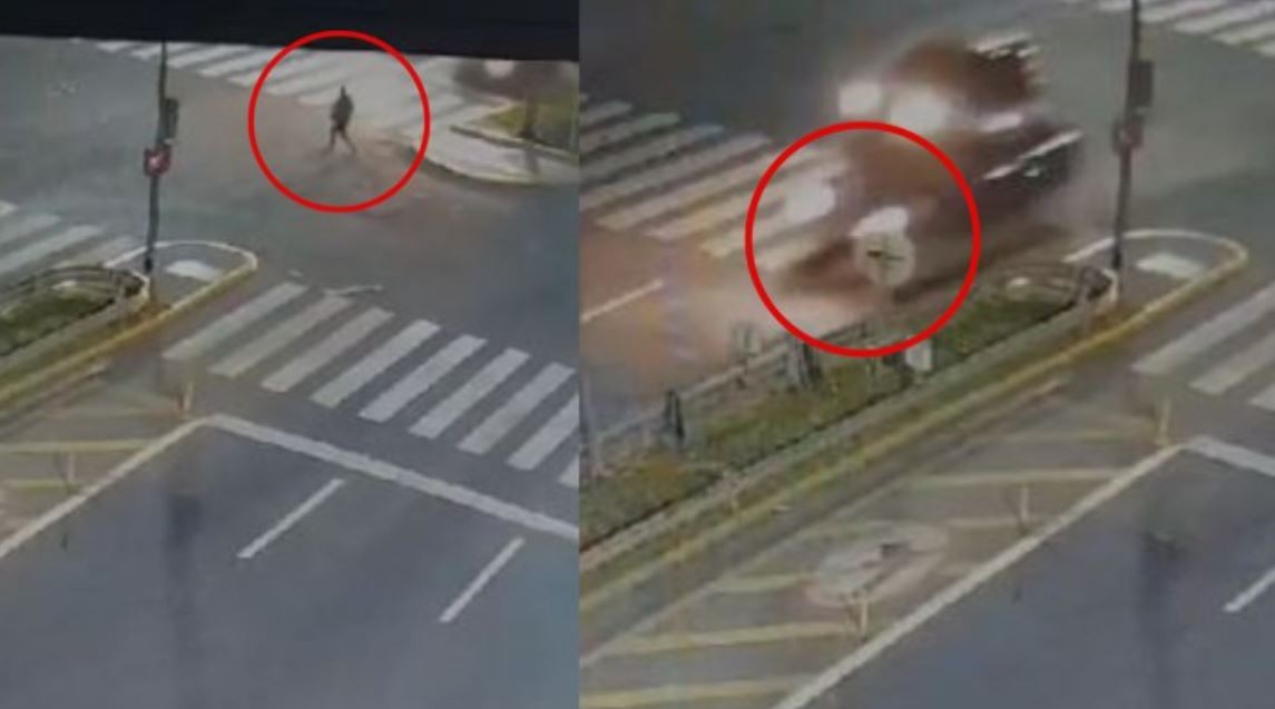 Impactante: el momento en el que el polista atropelló, mató y huyó en la 9 de Julio | Actualidad