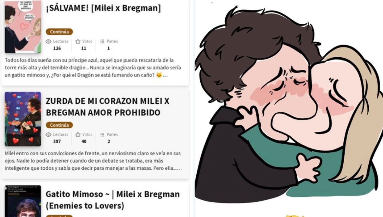 "Shippeo" tras el debate: crearon novelas sobre Javier Milei y Myriam Bregman en Wattpad | Redes