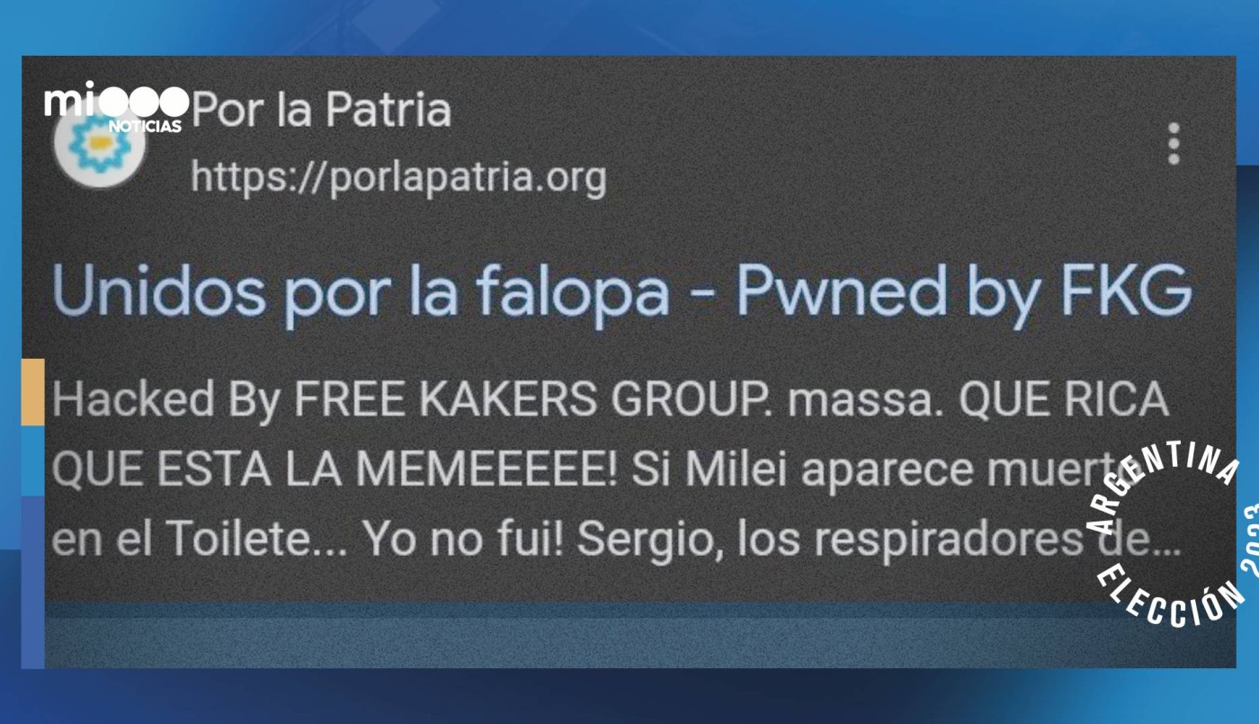 Hackearon la página web de Unión por la Patria a dos días del balotaje | Elecciones 2023