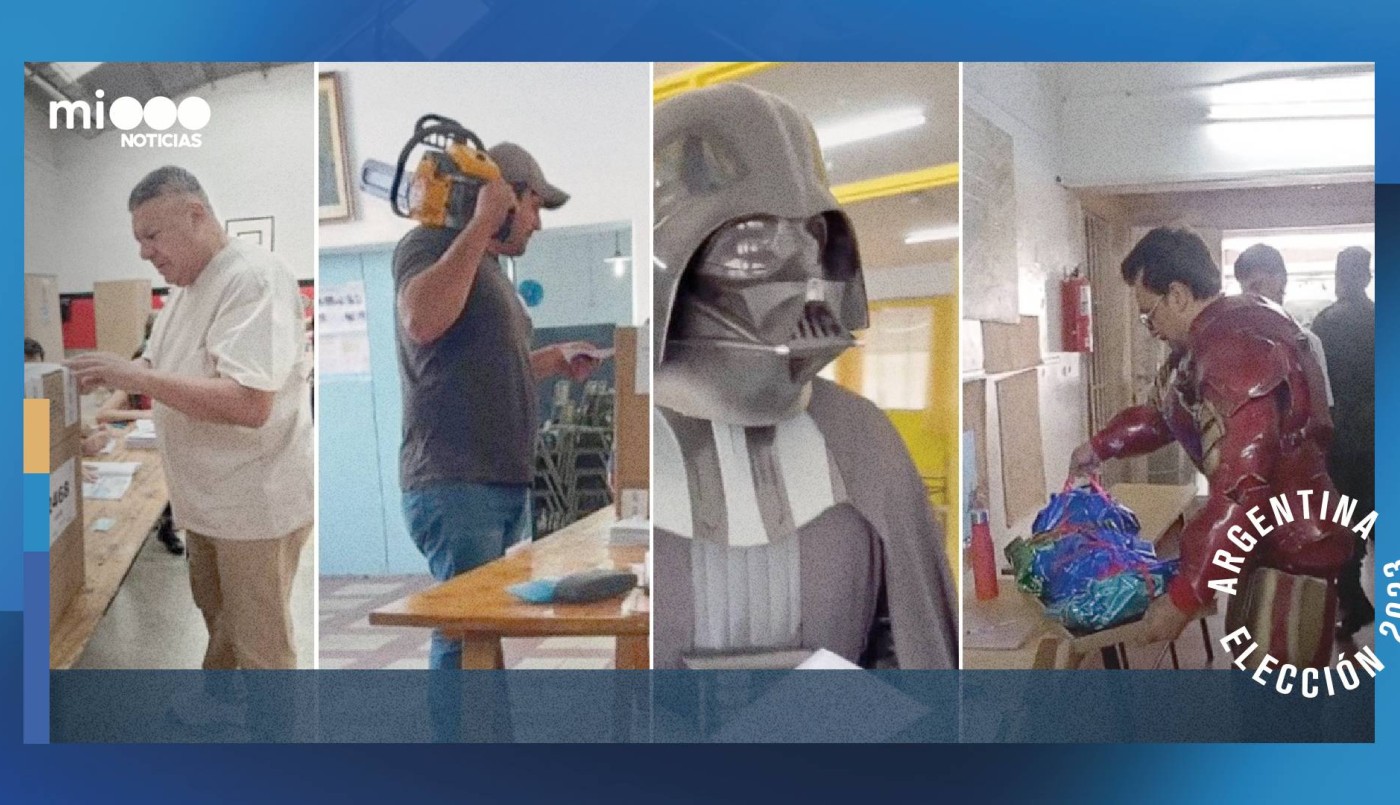 Perlitas de la votación: Chiqui Tapia "vestido de urna", otra versión del hombre motosierra, Iron Man y Darth Vader | Elecciones 2023