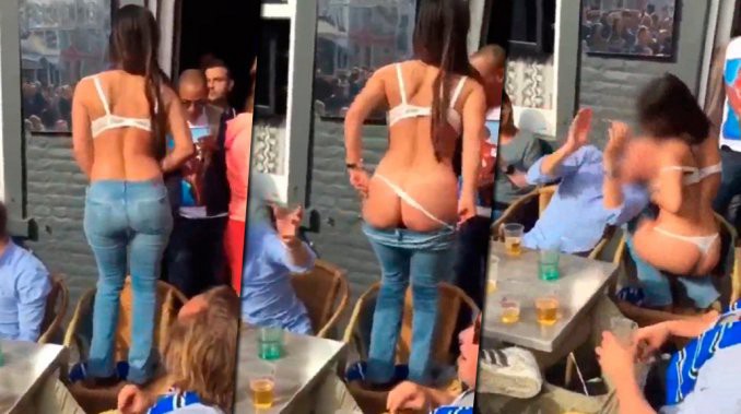 Una mujer se desnudó en la plaza para festejar el campeonato de su club | Deportes