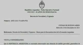 Boletín Oficial: éste es el DNU de Milei ya publicado | Política