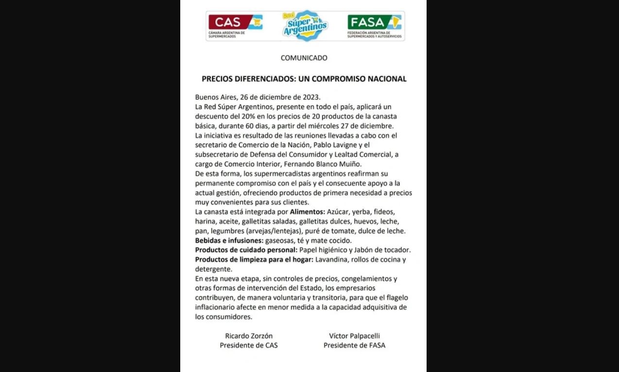 Un grupo de supermercados comunicó que bajará los precios | Economía
