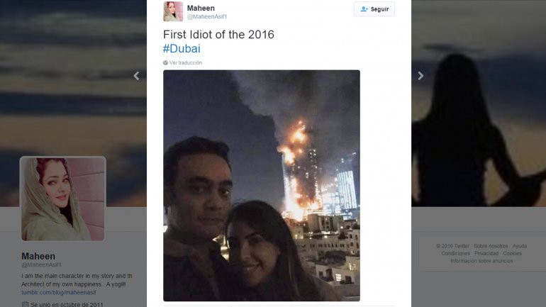 Furia en las redes por la selfie de una pareja en el incendio del rascacielos en Dubai | Curiosidades