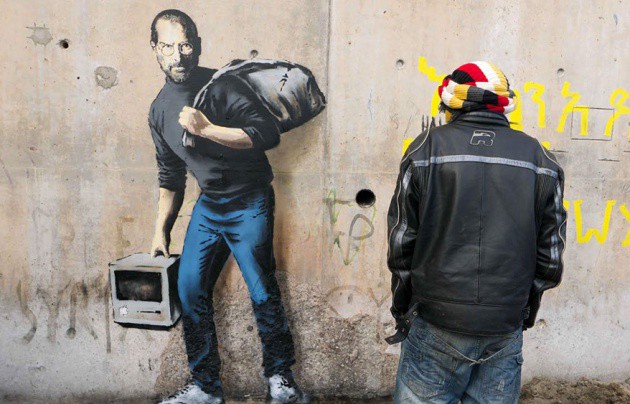 Steve Jobs huyendo de Siria: El grafiti de Banksy en defensa de los refugiados | Espectáculos