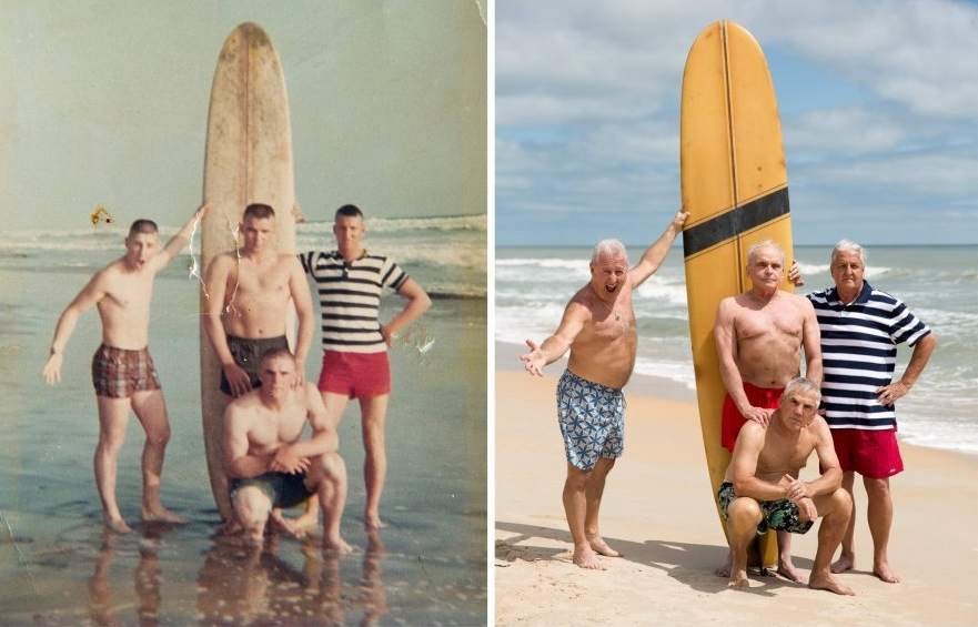 Cuatro amigos se reencontraron después de 50 años y se volvieron a sacar la misma foto | Curiosidades