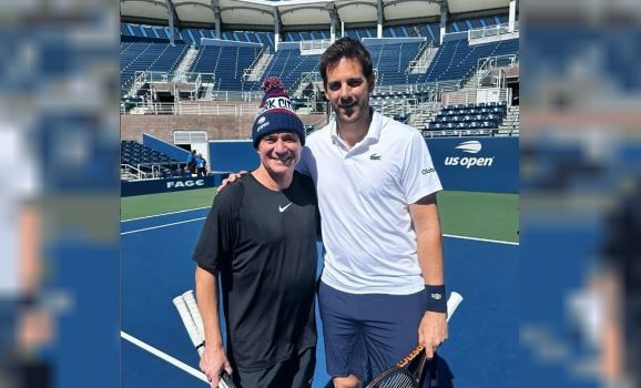 Juan Martín Del Potro y André Agassi se encontraron antes de la final del US Open | Deportes