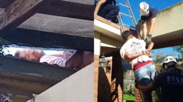 Córdoba: entró a robar por el techo, quedó atrapado y lo tuvieron que sacar los bomberos | Actualidad