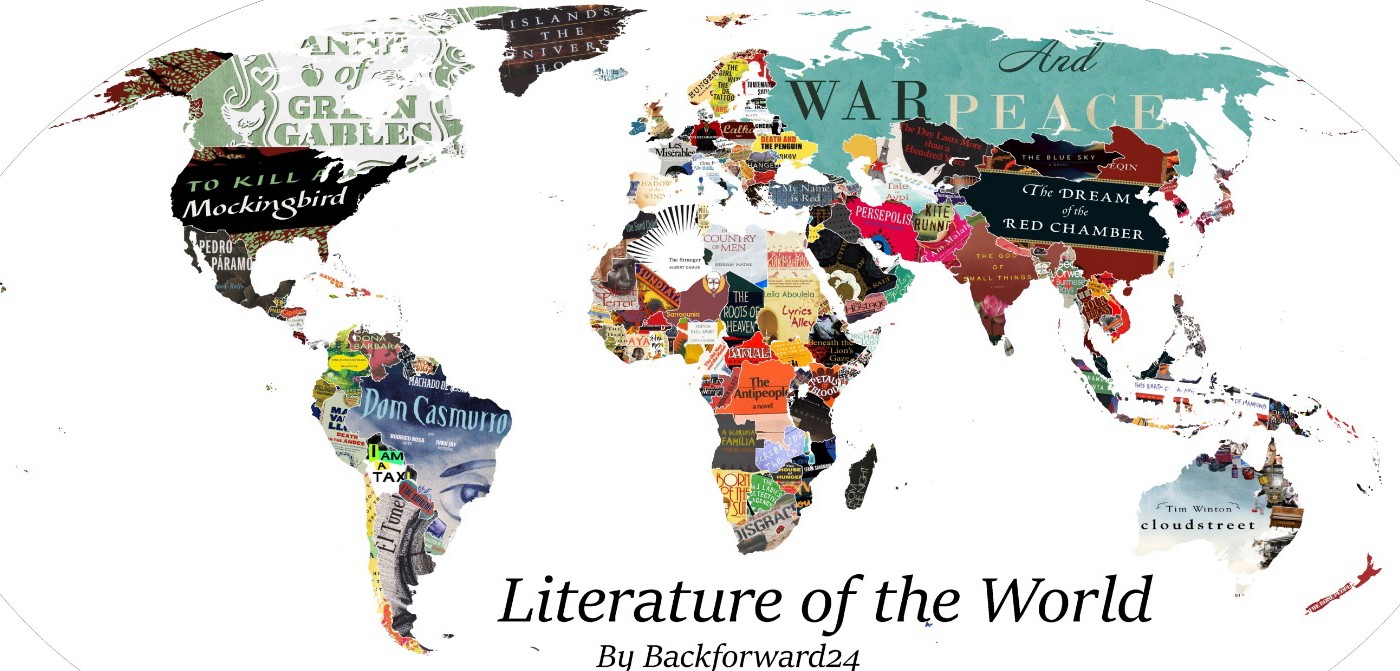Fanático de la literatura arma un mapa del mundo con tapas de libros que representan a cada país | Curiosidades
