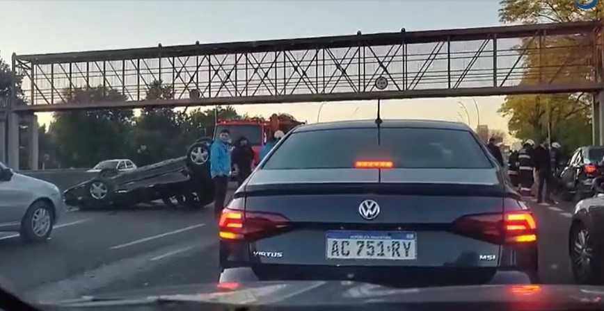 Choque y vuelco en General Paz: dos heridos | Actualidad