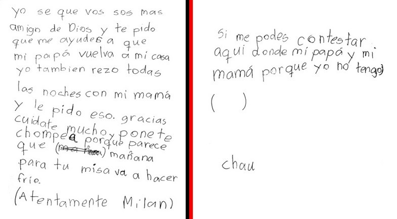 #EsViral: la carta de un niño boliviano que le pide ayuda al Papa para que su padre salga de la cárcel | Internacionales