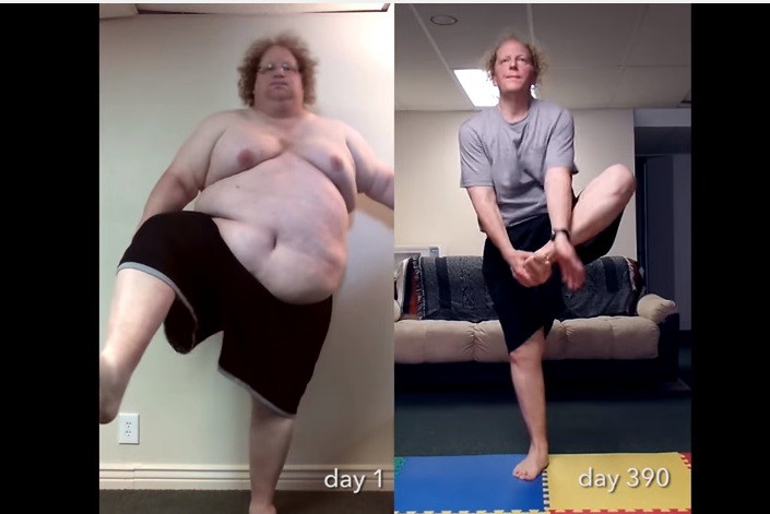 El hombre que llora de emoción tras confirmar que bajó 136 kilos | Internacionales