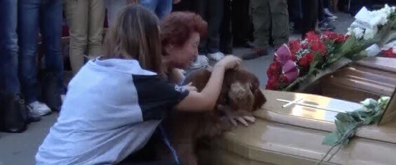 El dolor de un perro que despide a su dueño que murió en el terremoto de Italia | Internacionales