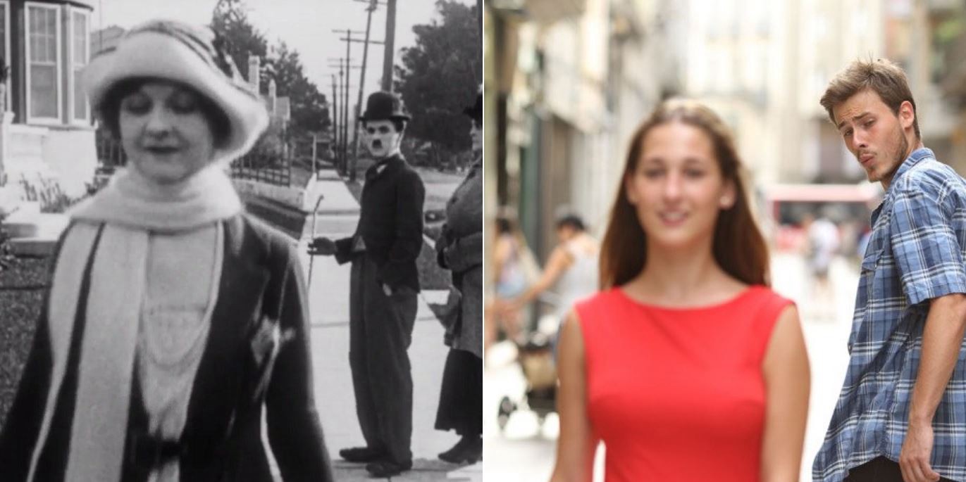 Un usuario descubrió que el meme del novio distraído fue creado por Chaplín hace casi un siglo | Redes