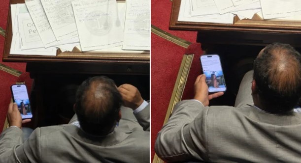 Polémica en Uruguay: captan a un senador del Partido Nacional mirando fotos de Zaira Nara en plena sesión | Internacionales