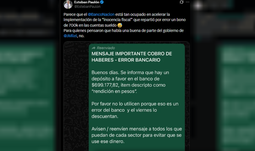 Por error: la Cámara de Diputados depositó 700 mil pesos a sus empleados y piden que "no lo gasten" | Política