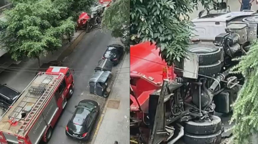 Choque y vuelco en Villa Urquiza: el conductor del camión resultó herido | Actualidad