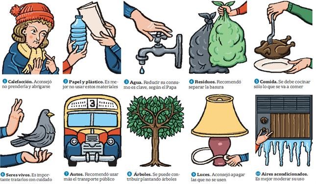 Los 10 consejos del papa Francisco para cuidar el medio ambiente | Actualidad