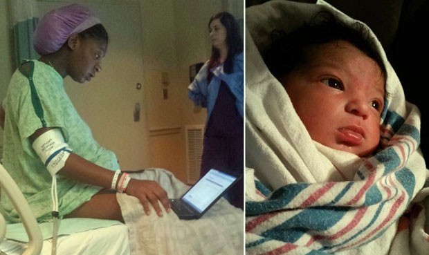 Madre de 21 años completó un examen en medio del parto | Curiosidades