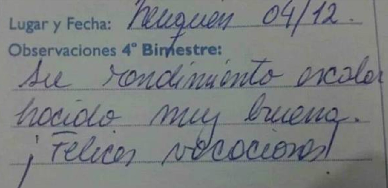 El grosero error de ortografía de una directora en un boletín | Actualidad