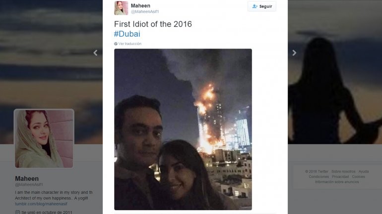 Furia en las redes por la selfie de una pareja en el incendio del rascacielos en Dubai | Curiosidades