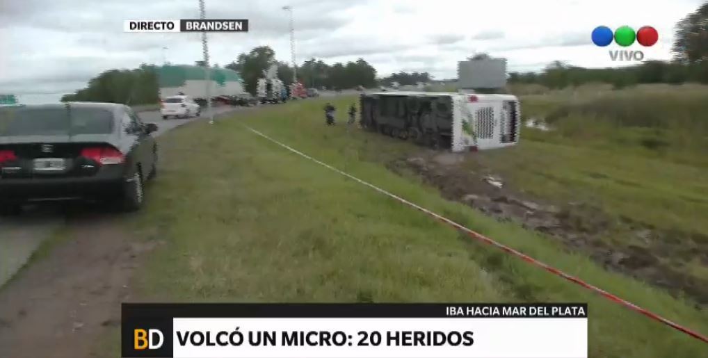 Volcó micro de larga distancia en Brandsen: hay 17 heridos | Actualidad