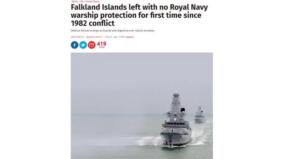 Un medio inglés asegura que "el Reino Unido dejó a Malvinas sin protección por primera vez desde la guerra" | Política