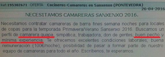 Polémica: un bar buscaba camareras con "buenos pechos y mínima experiencia" | Curiosidades