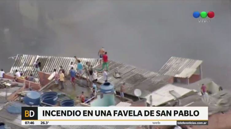 Un incendio en una favela de San Pablo consumió 50 viviendas | Internacionales