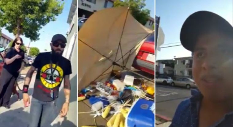 Video: un argentino agredió a un vendedor mexicano y le volteó el puesto callejero | Redes