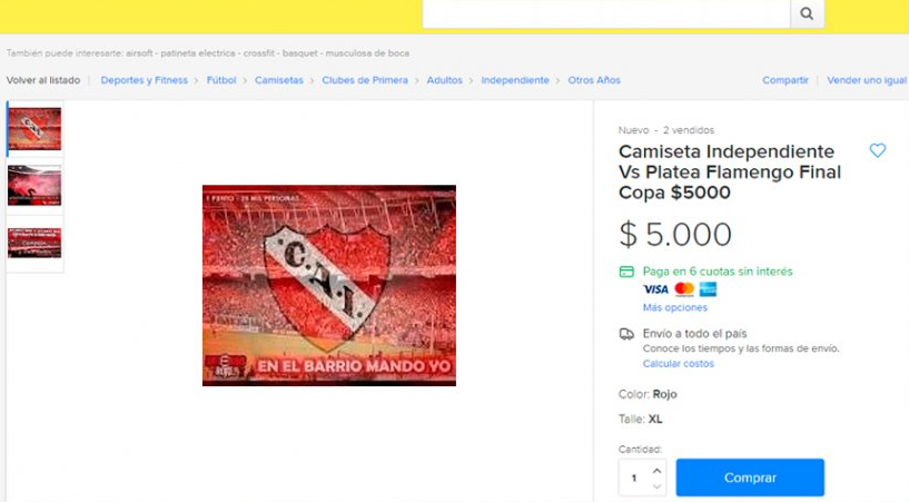 Lo detuvieron por ofrecer "camisetas de Independiente – Flamengo": eran entradas para la Sudamericana | Deportes